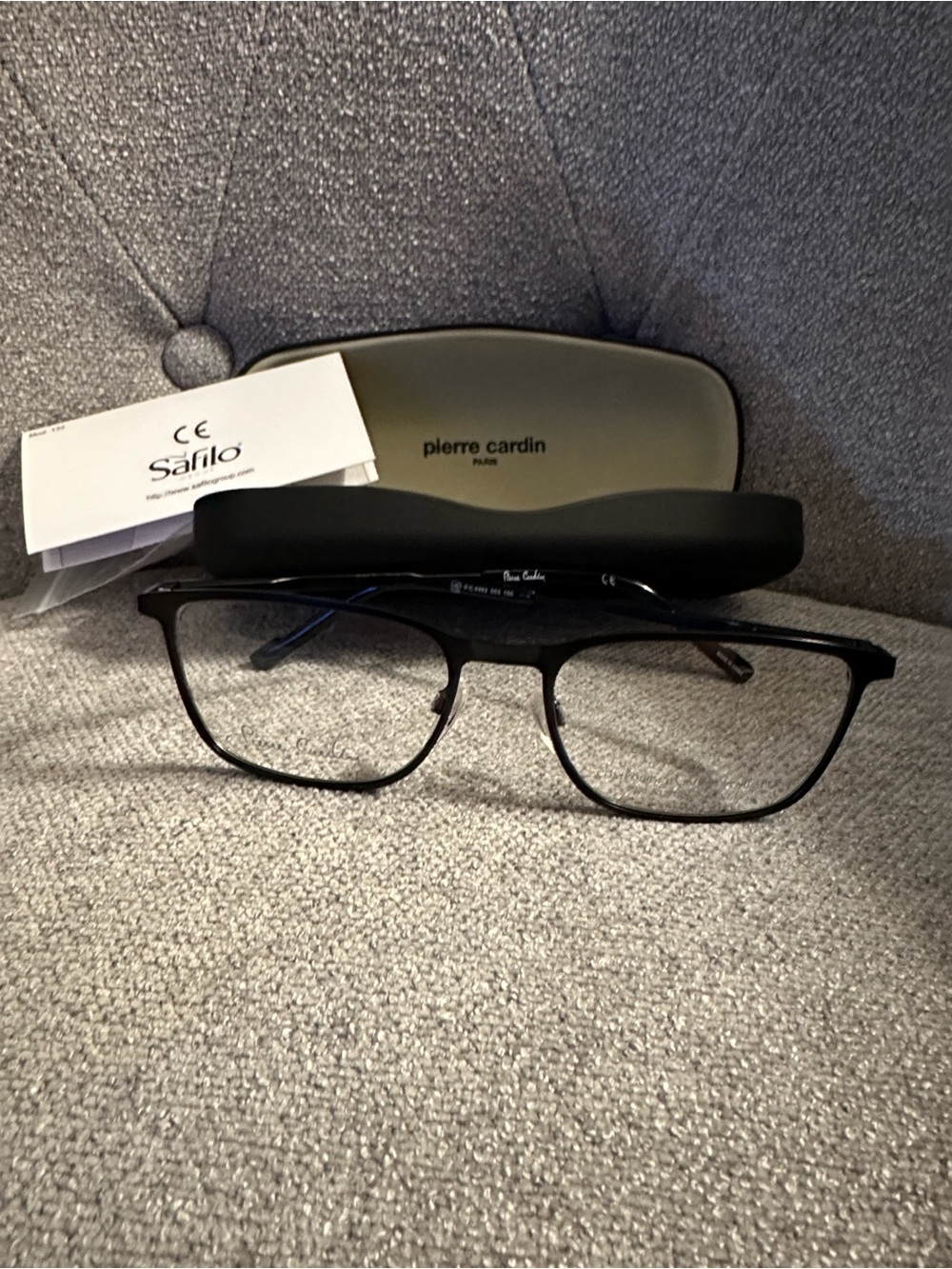 Pierre Cardin Matte Black Metal Eyeglasses